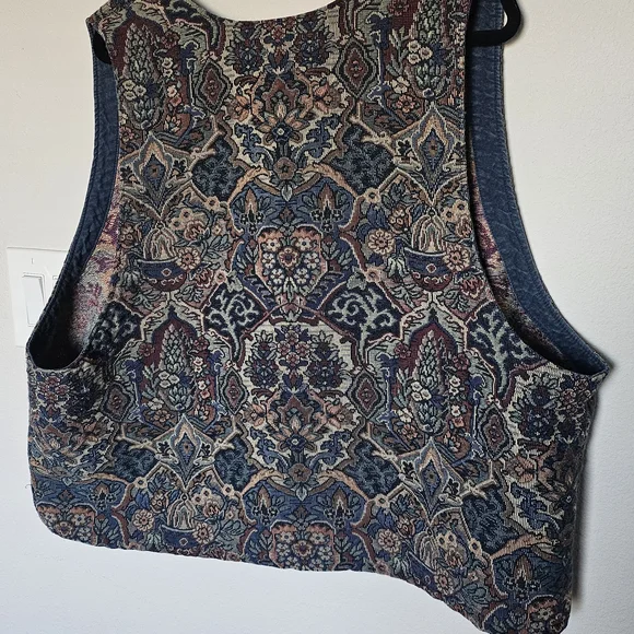 Vintage Tapestry Vest 3X - Picture 3 of 6